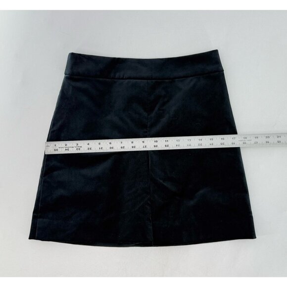 J.Crew Black Velvet Mini Skirt Size 2 Lined Front Pleat Preppy Event Classic - Picture 10 of 11